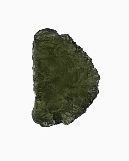 Moldavita en bruto 2,21 g, reverso en macro, relieve y transparencia natural, pieza única