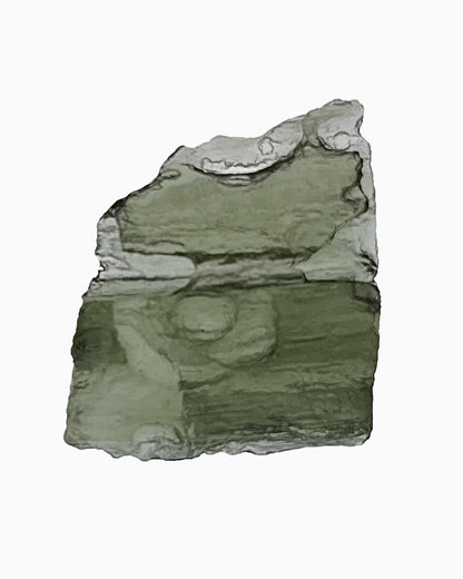 Moldavita en bruto 3,16 g, vista frontal en macro, textura natural, pieza única auténtica