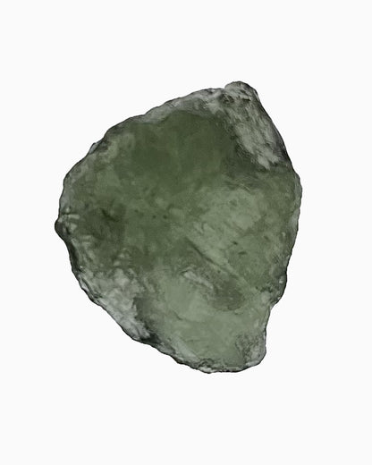 Moldavita en bruto 3,52 g, reverso en macro, relieve y transparencia natural, pieza única